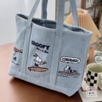 D0030-正品Snoopy史努比刺繡水洗牛仔單肩帆布包