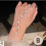 D0040-Meng Vogue韓系爆款四葉草鑲鑽手鍊：圖片 2