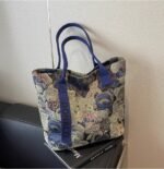D0047-小熊刺繡帆布休閒手提單肩包：圖片 2